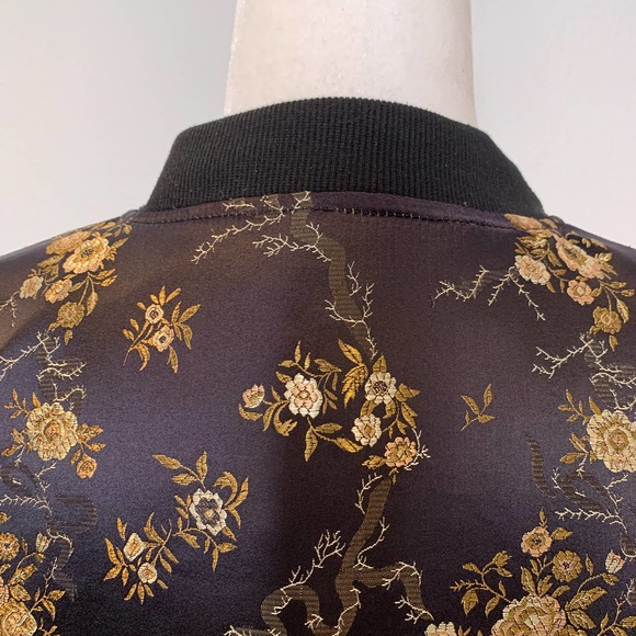 Missguided Satin Floral Embroidered Bomber Jacket - Picture 6 of 13